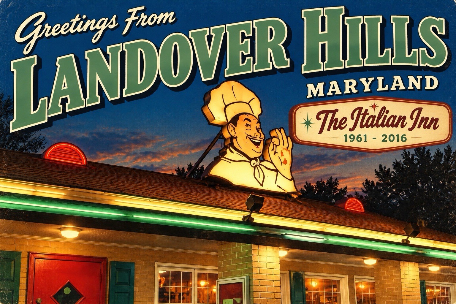 Greetings From Landover Hills, Maryland Modern 4x6 Postcard E305