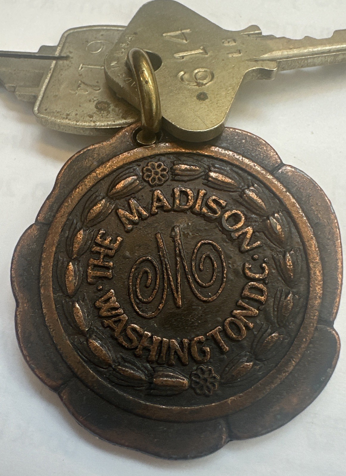 The Madison Washington, D.C. Politics Government Copper Hotel Room Key #614 Fob