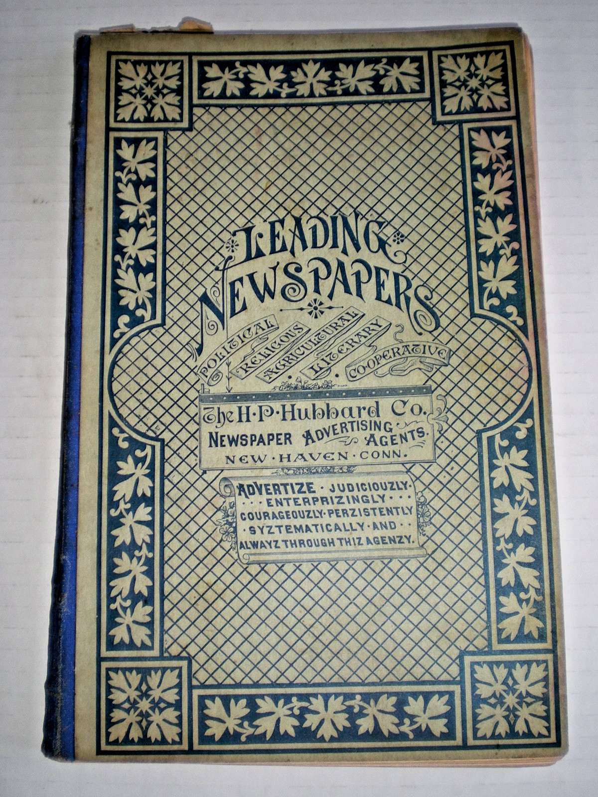 1886 H.P. Hubbard Co Leading Newspapers Catalog Media History Advertising ~ Rare