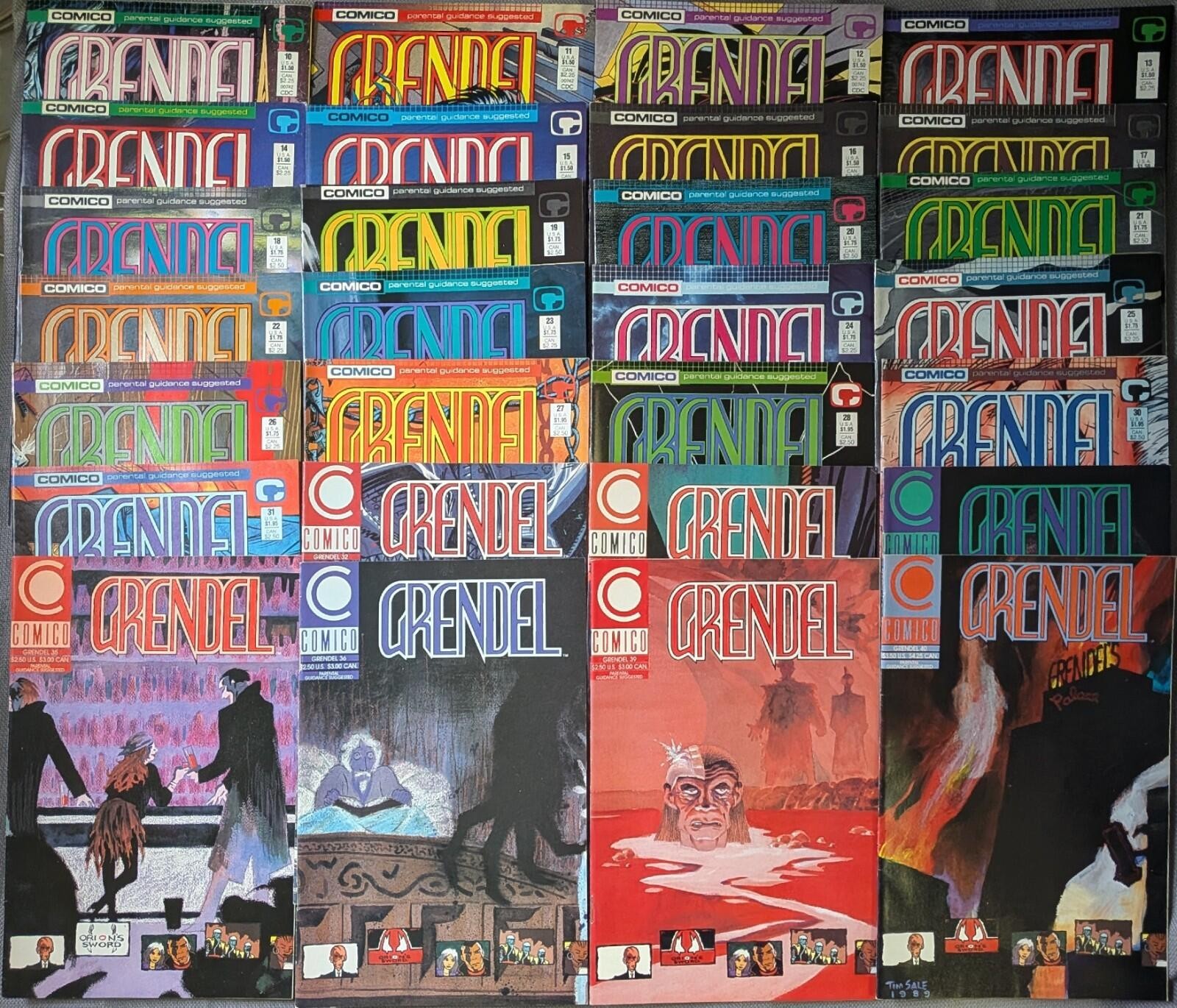 Grendel Comico Lot 1989 Tim Sale Art 28 Issues #10-28 #30-36 #39+40 Bag + Board