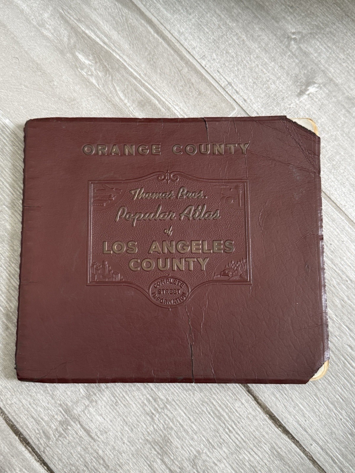 🧭 VTG 1955 Thomas Bros Popular Atlas Los Angeles County Street Spiral Map Book
