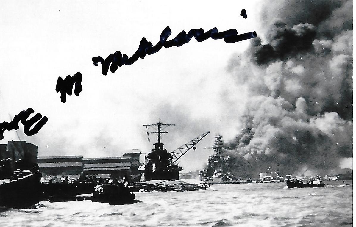 Ed Miklavcic signed/auto 4x6 photo WW II Pearl Harbor Survivor RARE COA LOOK