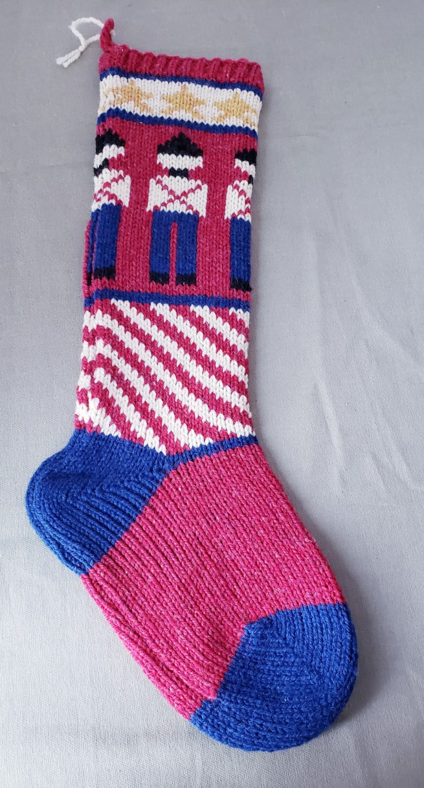 VTG Christmas Cove Designs Maine Wool Knit Nutcracker Soldier Sock  (HAS HOLES)