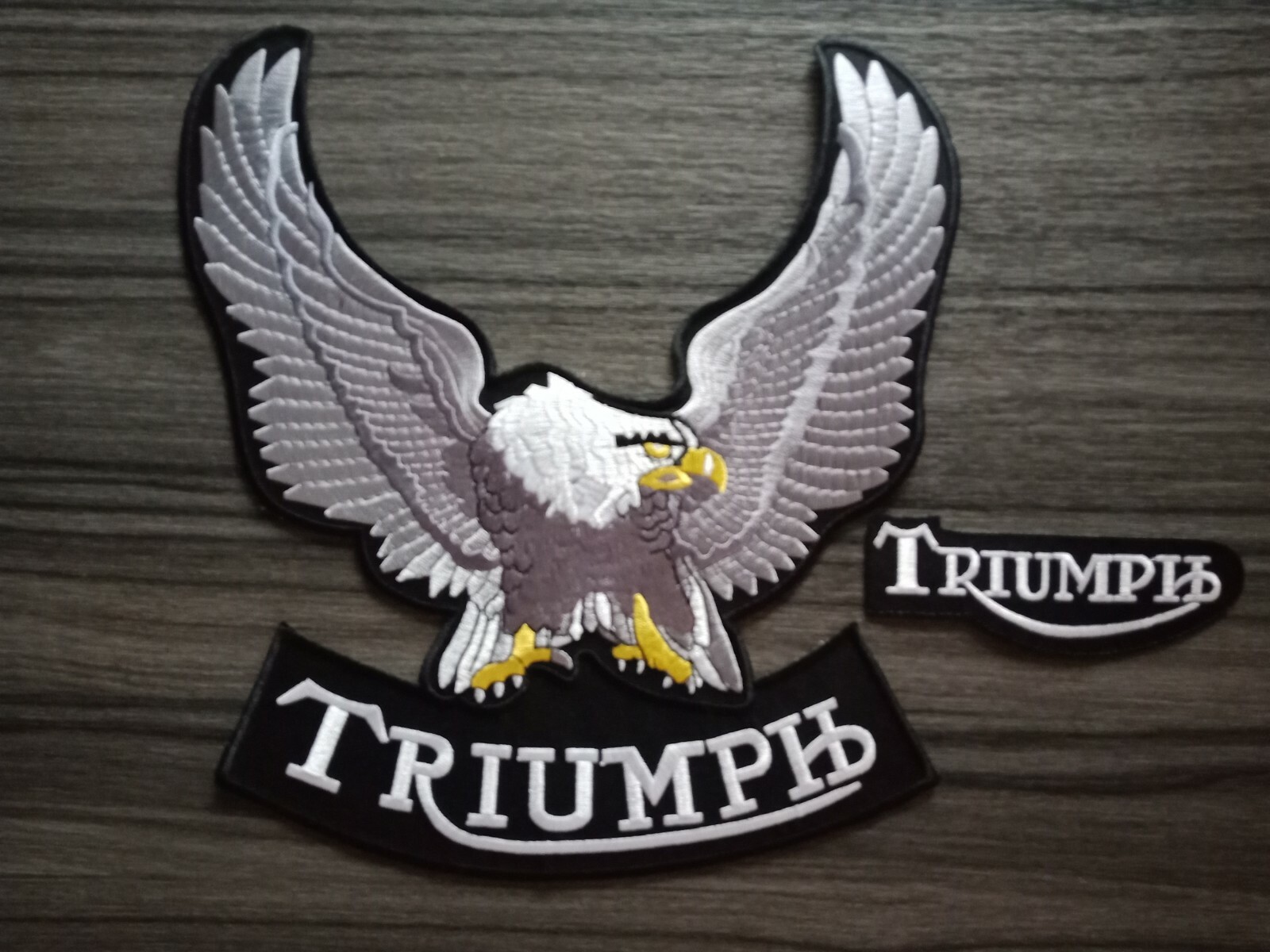 LARGE Size Patch TRIUMPH Racing Biker Rider Embroidered Iron or Sew on Jacket 