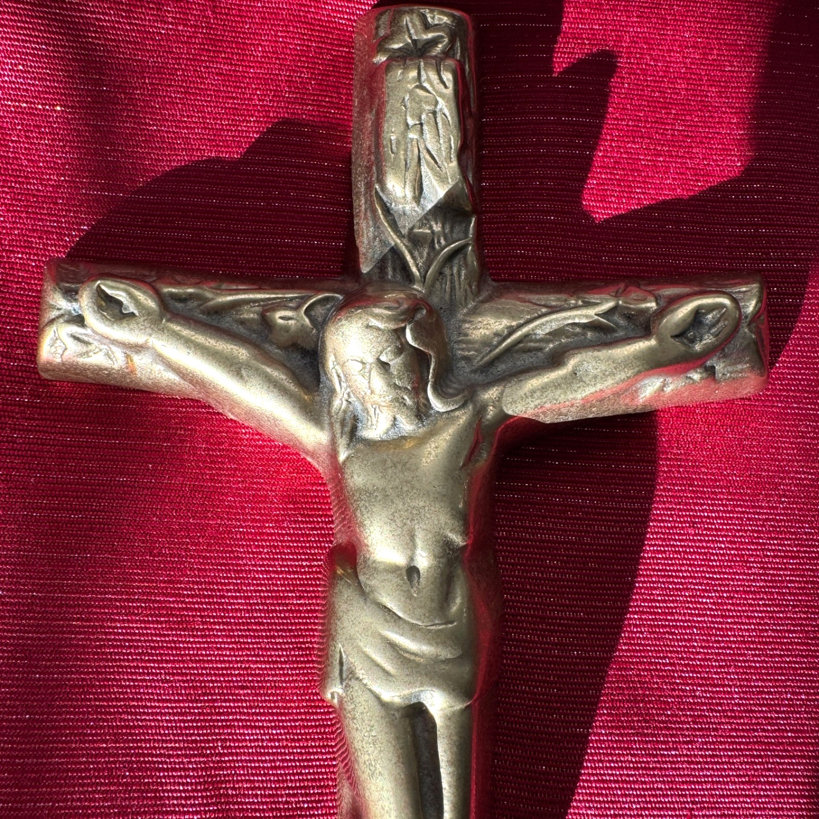 Vintage Solid Brass Wall Crucifix Jesus Christ Catholic Religious Cross 10.5\