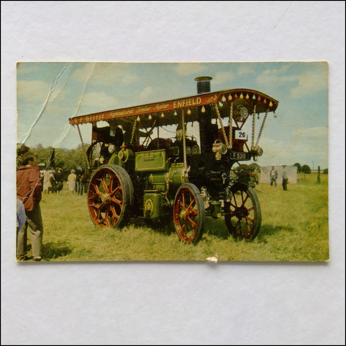 Aveling and Porter Showman's Tractor No. 7612 Enfield F 5218 Postcard (P364)