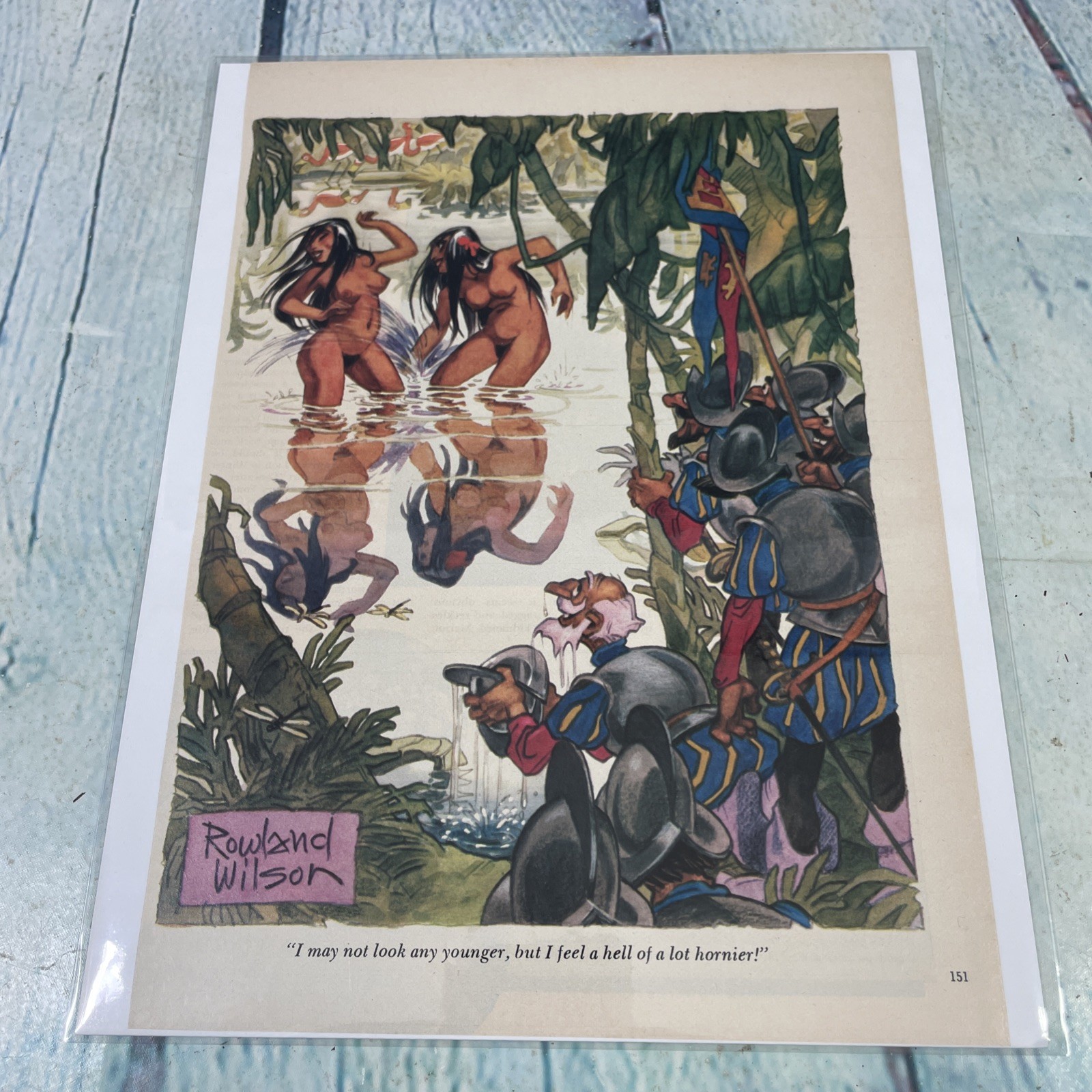 1982 Sexy Adult Cartoon Hornier Vintage Print Ad/Poster Pinup Art Magazine Page