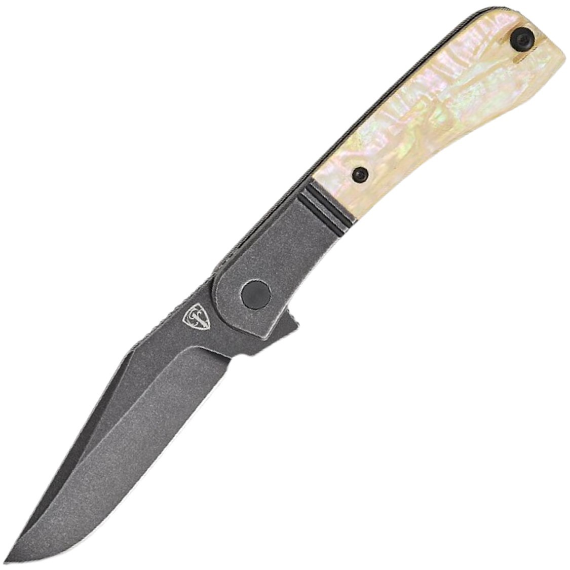 Finch Gooseneck Bolster Lock Mother Of Pearl Folding 14C28N Pocket Knife GN700