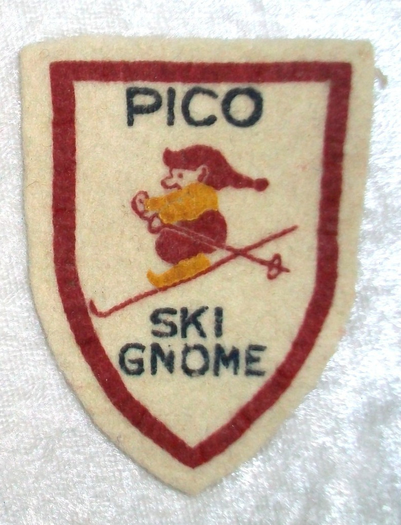 Vintage Pico Mountain Snow Gnomes Knoll Rutland Vermont Wool Felt Elf Ski Patch
