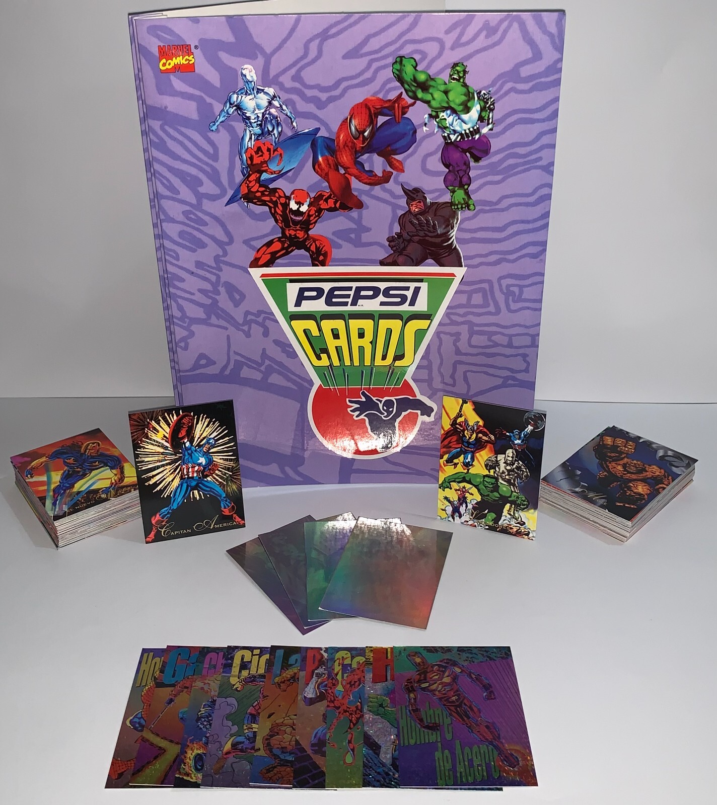 Marvel Pepsicards Binder + Full Set 113/113 Spiderman Hulk Venom Reprint 1995