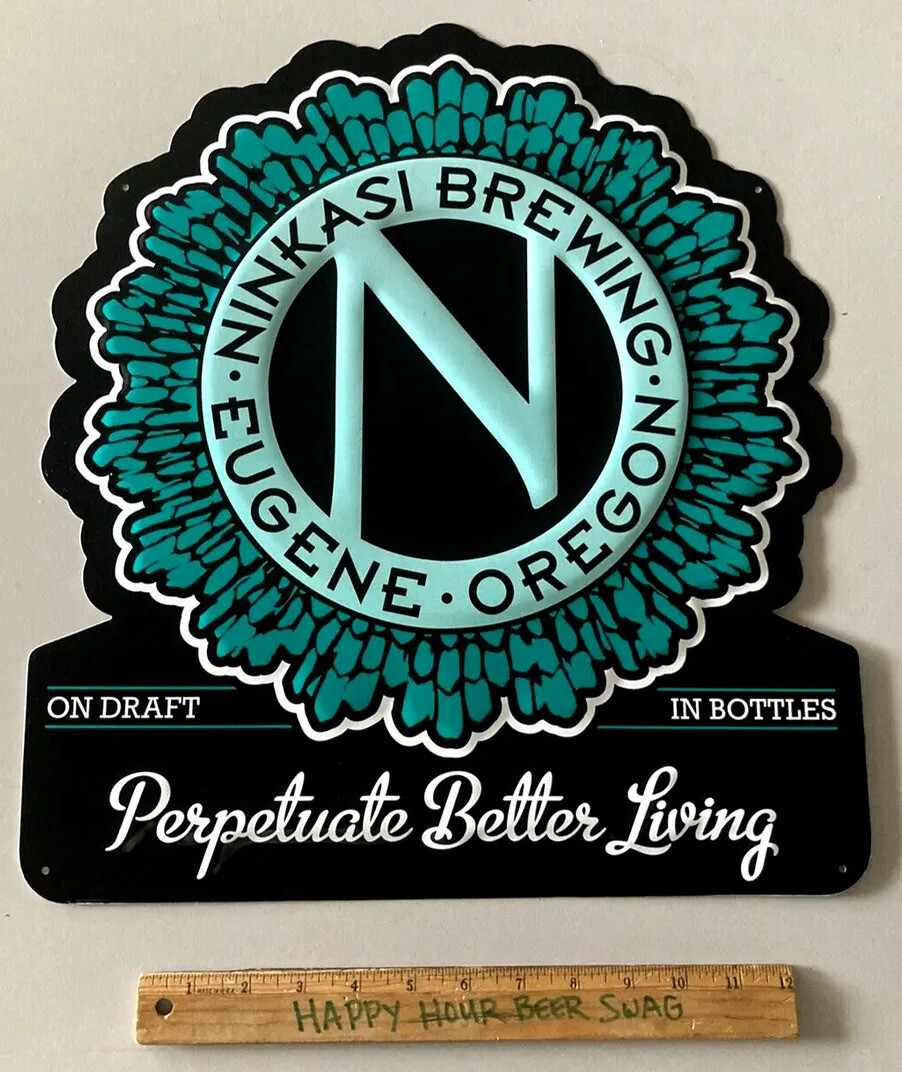 New Ninkasi Brewery Craft Beer Company metal Tin Tacker beer sign Mancave Lot