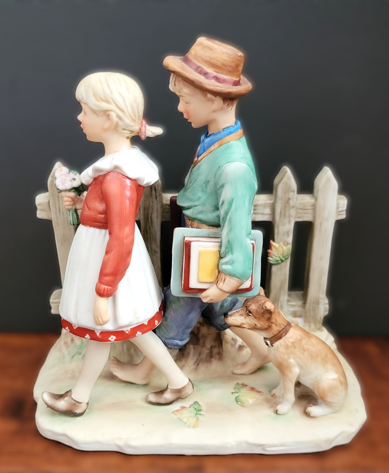 Gorham Norman Rockwell Figurine 'Fall - A Scholarly Pace' First Edition