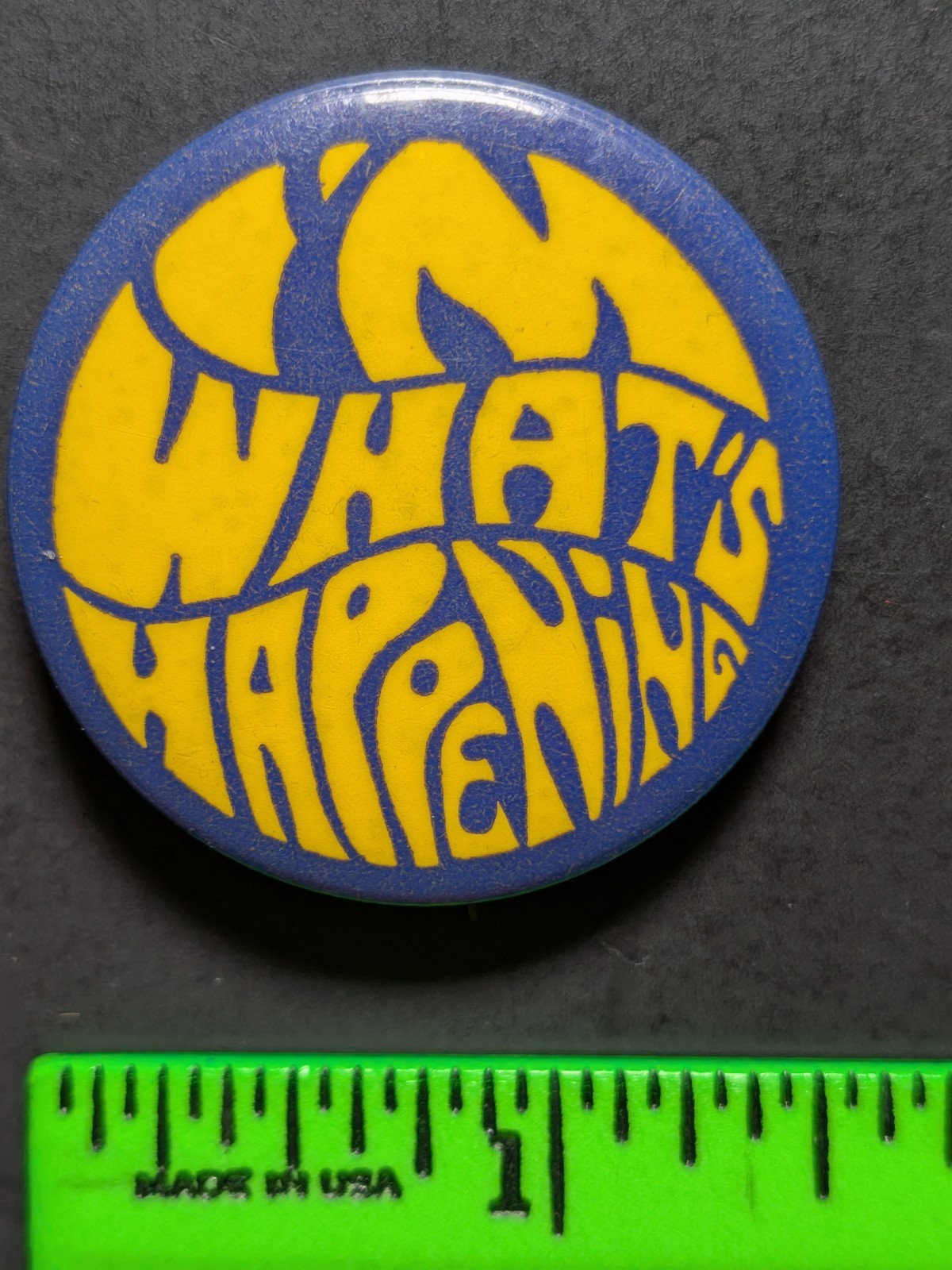 Vintage 1960s Hippie I'm What's Happening Pinback Pin