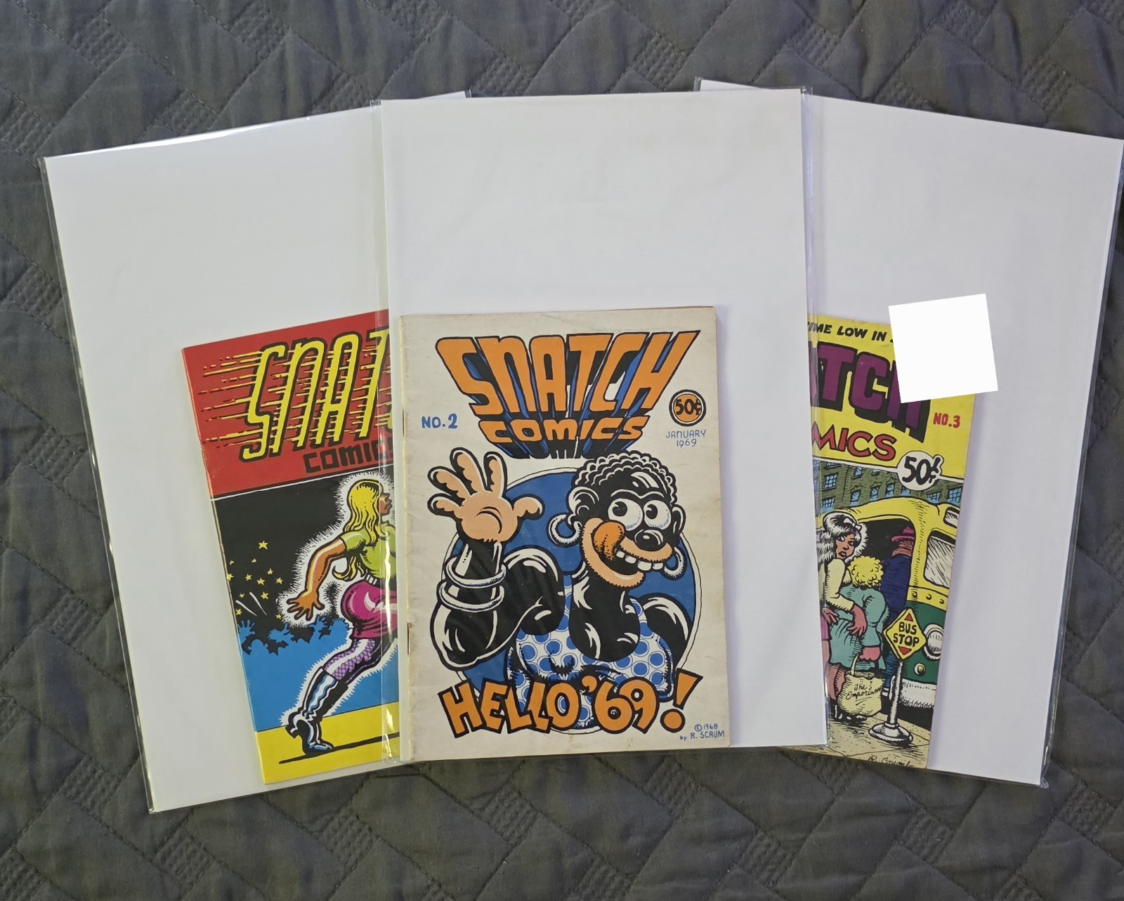 Snatch Comics #1 #2 #3 Complete Set Lot - R Crumb S Clay Wilson - 1968 1969 Apex