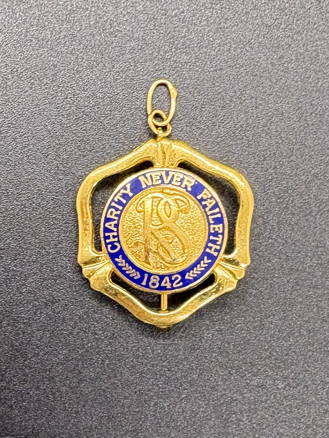 Vintage LDS Relief Society Charity Never Faileth 1842 RS Brooch Pin Pendant