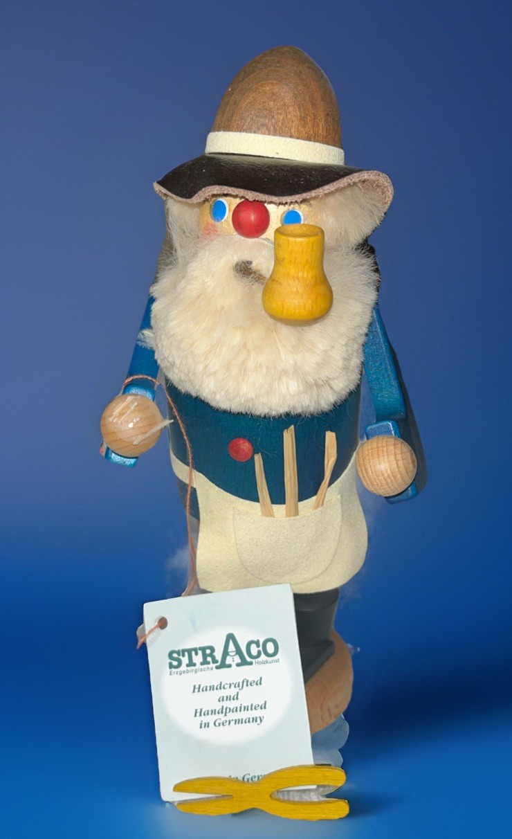 Vintage Straco Handcrafted & Painted Wooden 8” Tall Figurine  Workman Carpenter