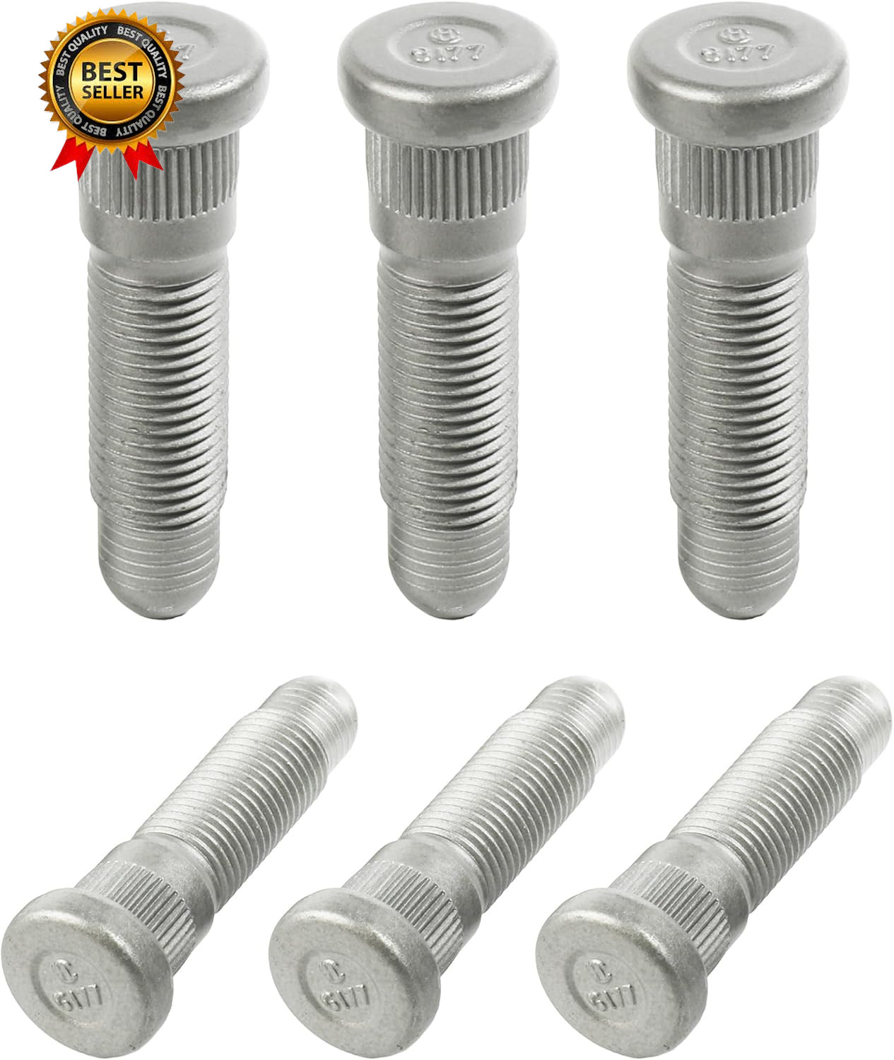 6PCS Wheel Studs M14 X 1.50 & 31Mm Long Lug Studs Serrated Wheel Stud Wheel...