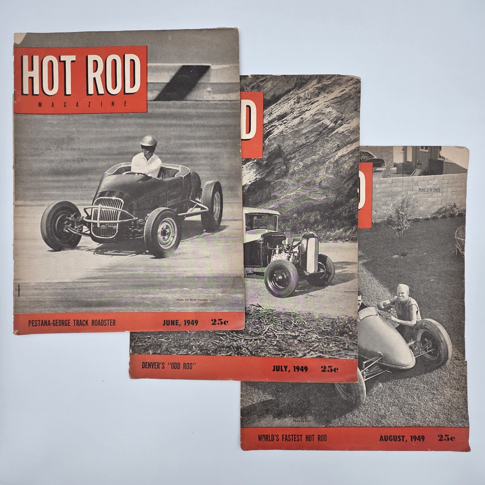 Antique Hot Rod Magazine Lot June July August 1949 Vtg Original Print Antique Hot Rod Magazine Lot June July August 1949 Vtg Original Print
