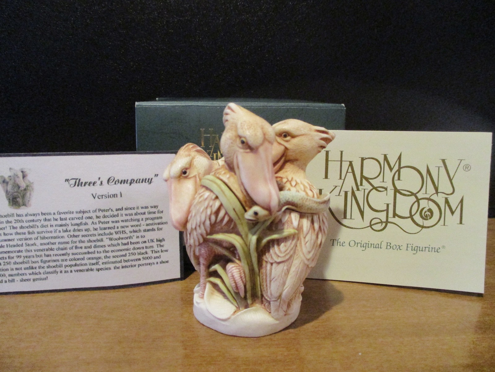 Harmony Kingdom Three's Company V1 Shoebill Birds UK Made  Box Figurine