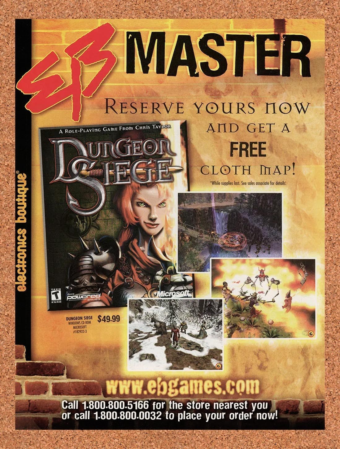 2002 Dungeon Siege PC EB Original Advertisement / Retro Promo v4