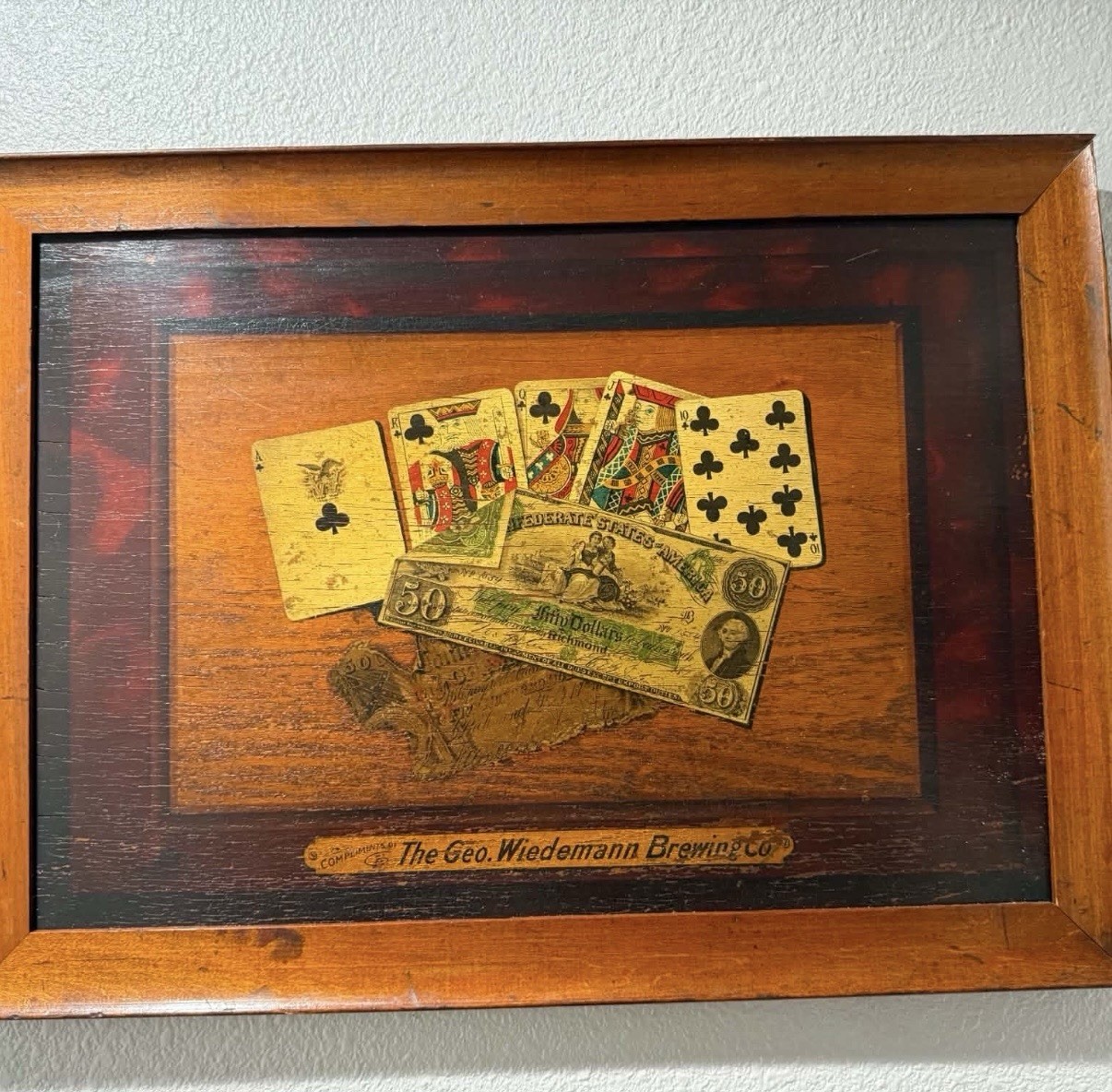 Amazing The Geo. Wiedemann Brewing Co Wood Sign Like A Painting Early