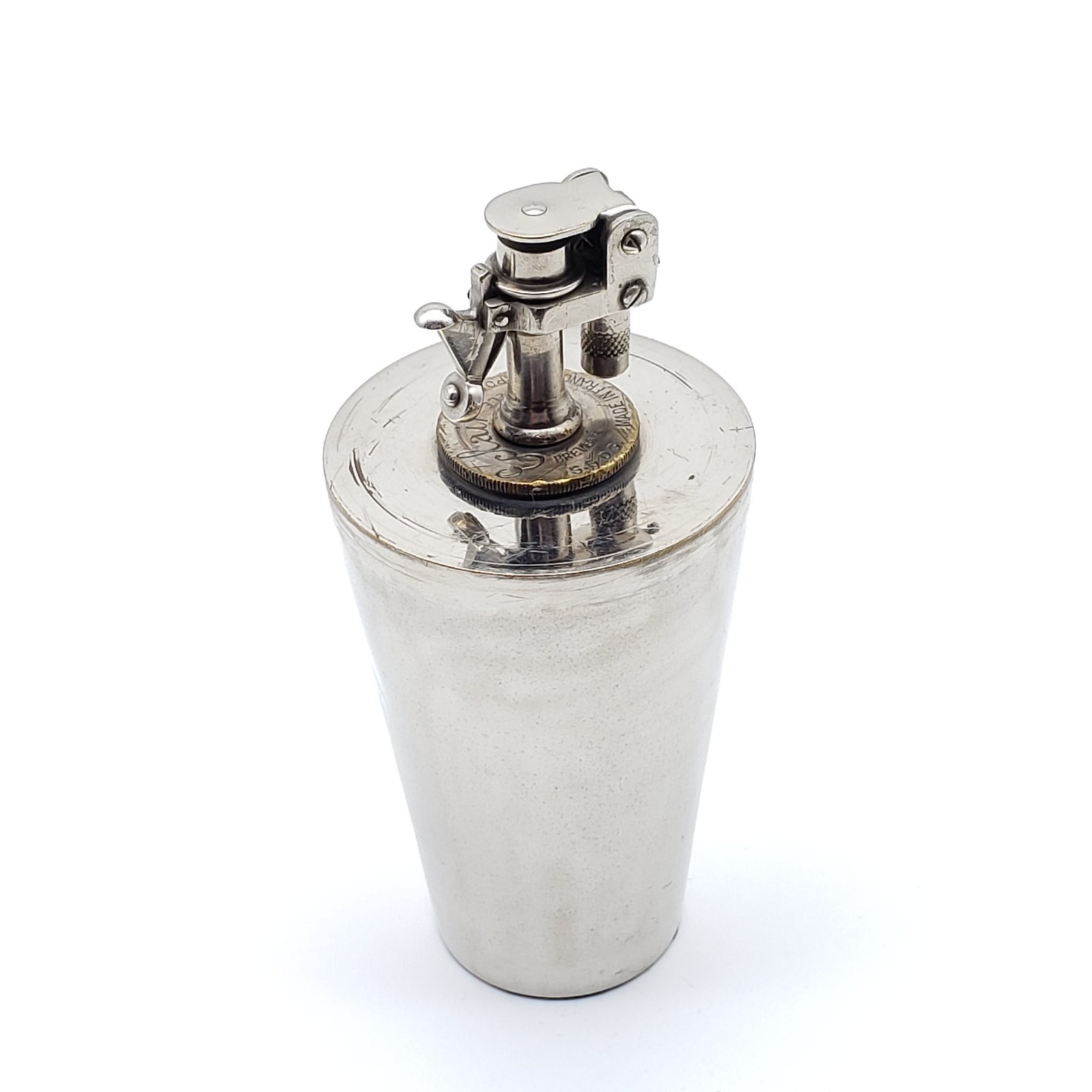 Rare c.1930 Quercia Eclair French Art Deco Chrome Cocktail Shaker Table Lighter