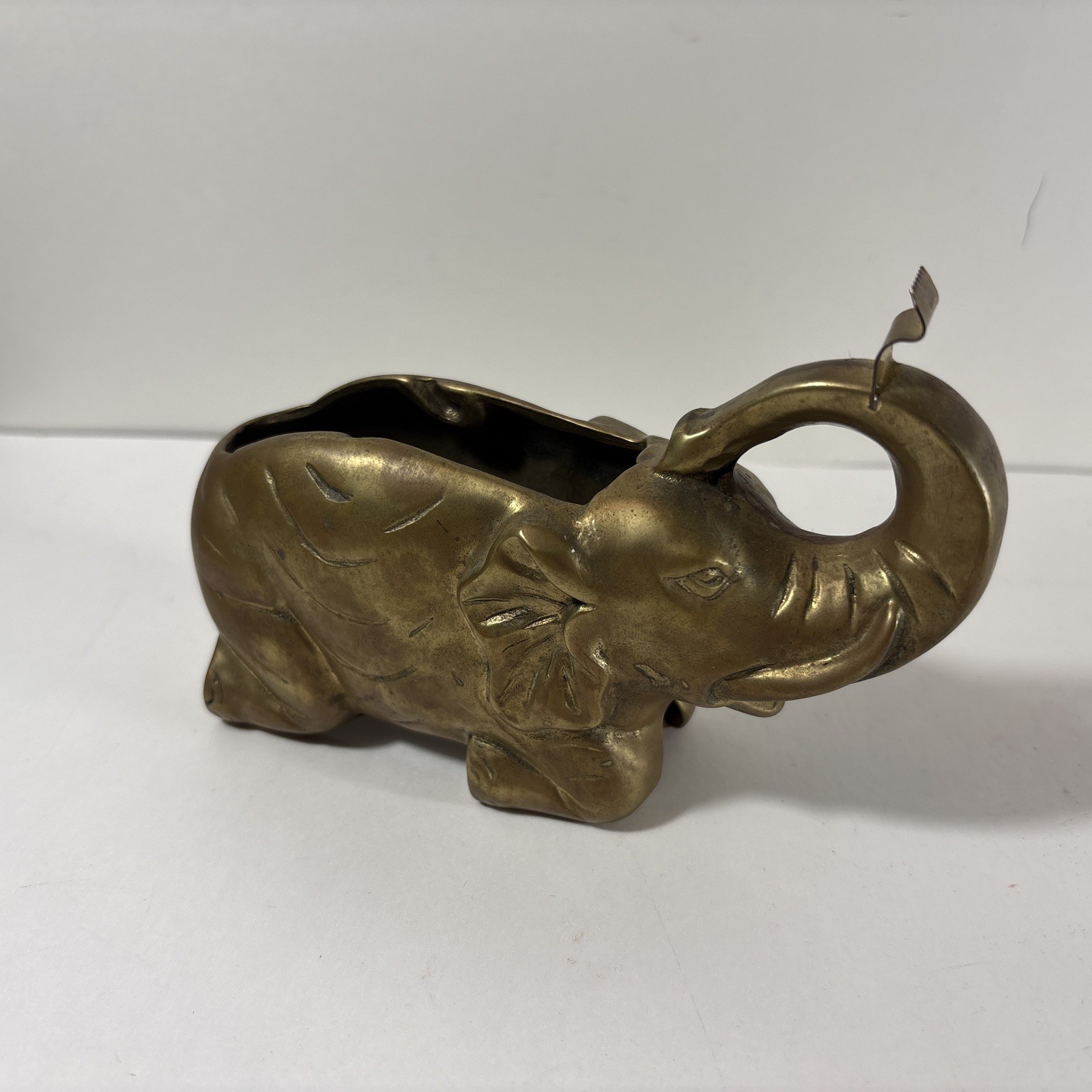 Vintage MSR Imports Brass Elephant Desk Tape Dispenser 1985 Taiwan