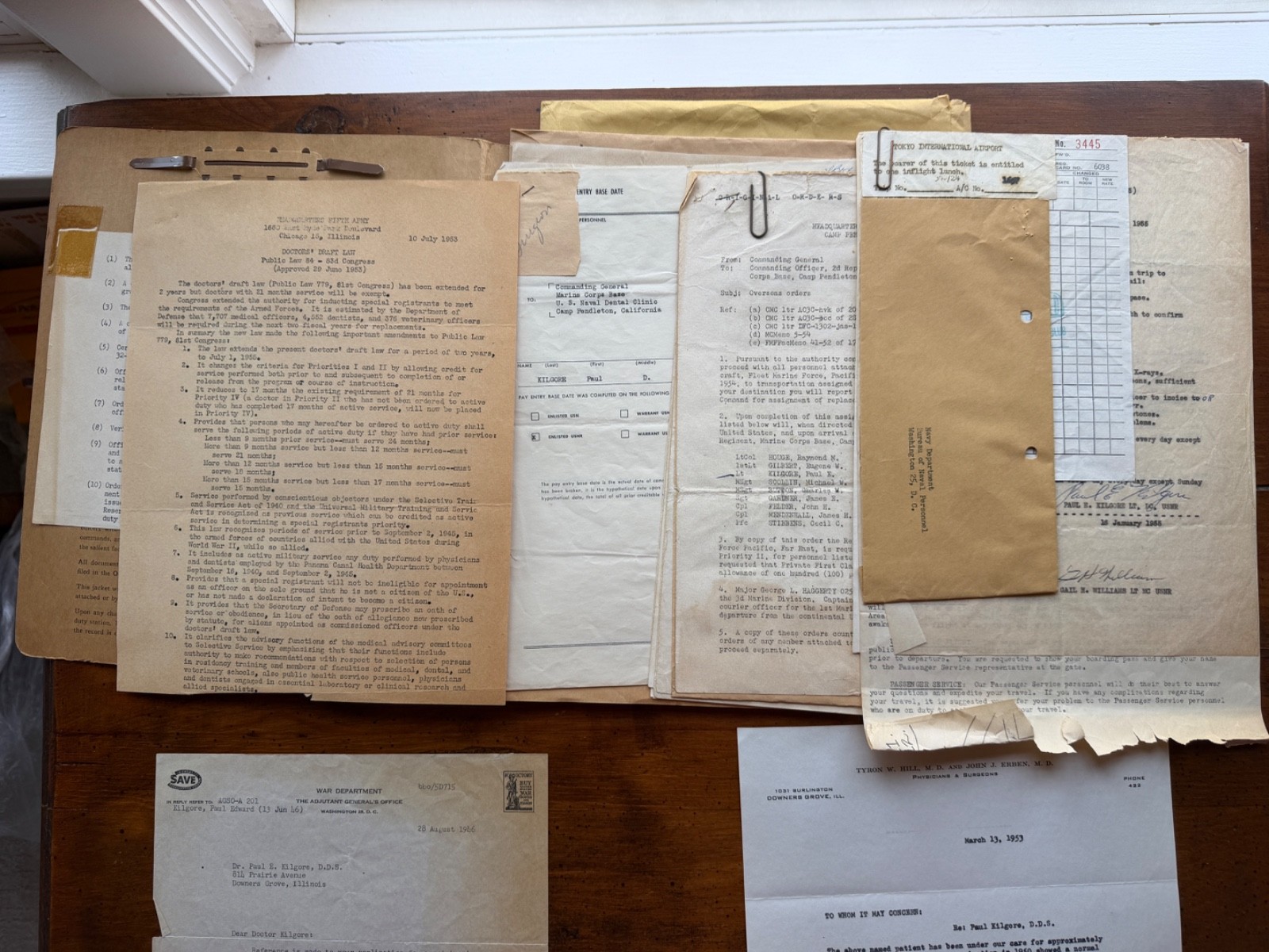 Korean War 1951-55 USN USMC Officer Document Lot Archive Camp Pendleton Letter Korean War 1951-55 USN USMC Officer Document Lot Archive Camp Pendleton Letter