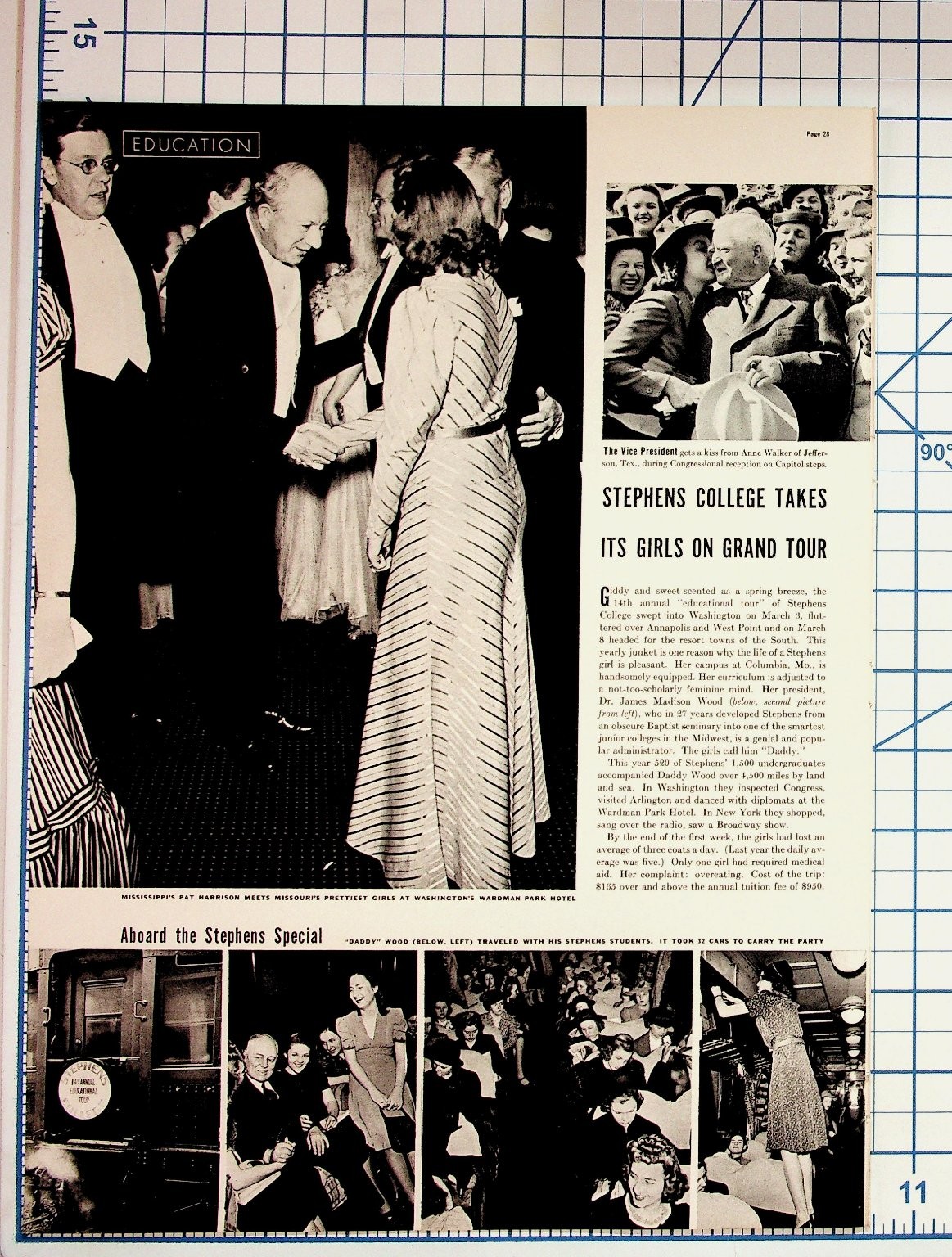 1939 Stephens College Girls Grand Tour Washington DC Annapolis Magazine Page