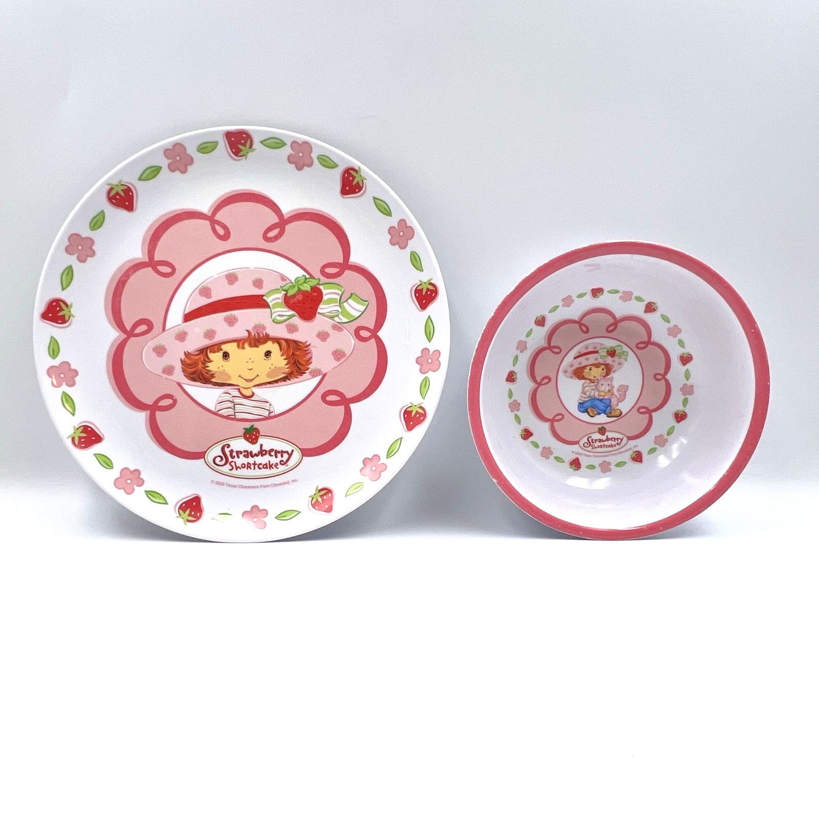 Vintage 2003 Y2K Strawberry Shortcake Melamine Plate & Bowl Zak Designs
