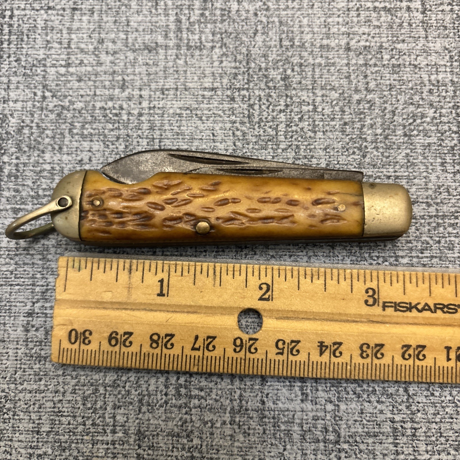 Vintage  Pal Blade Co. Jigged Bone Handle 2 Blade Folding Knife
