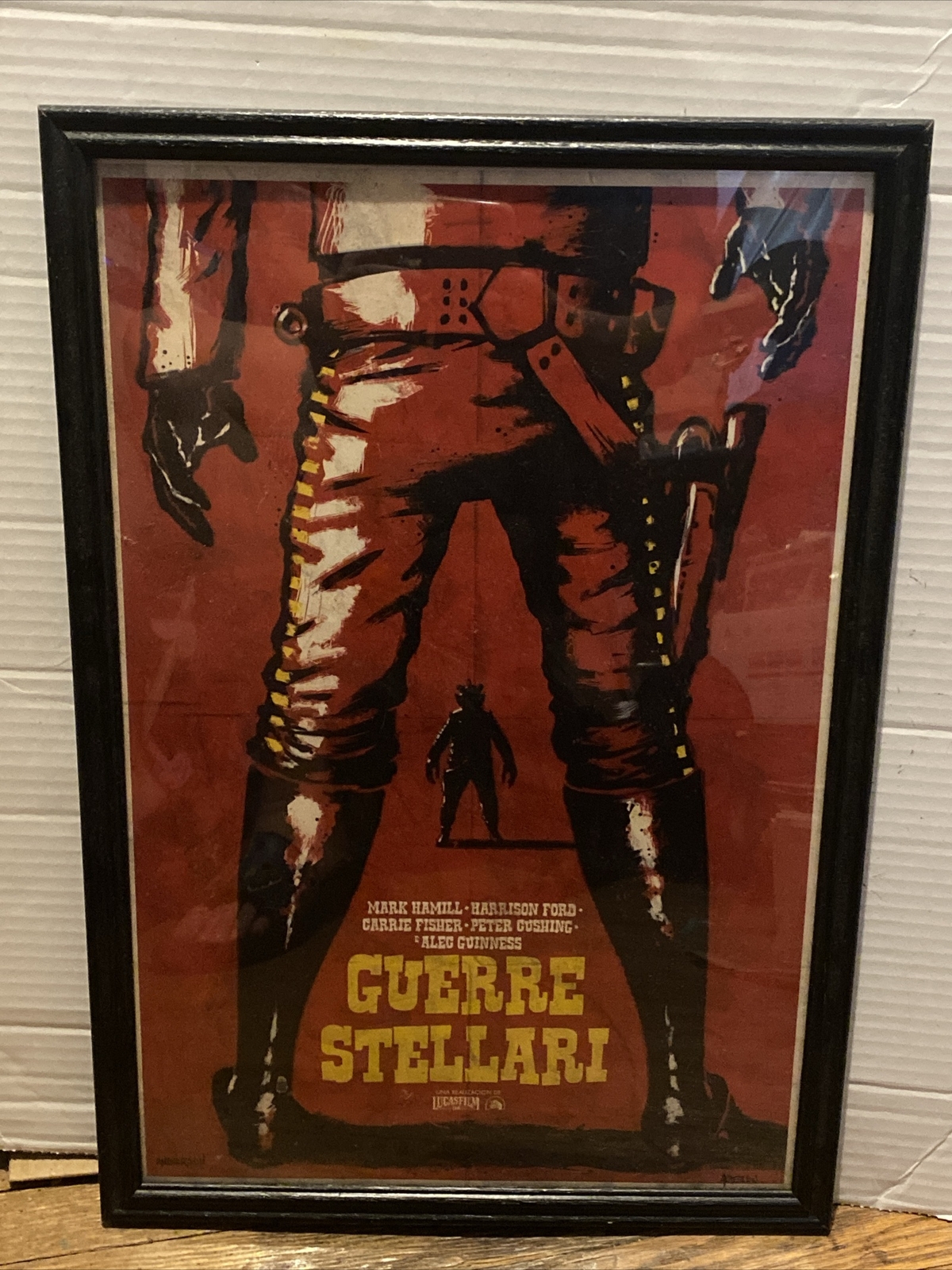 Star Wars Guerre Stellari Spaghetti Western Mash Up 12 X 18 Poster Frame Signed