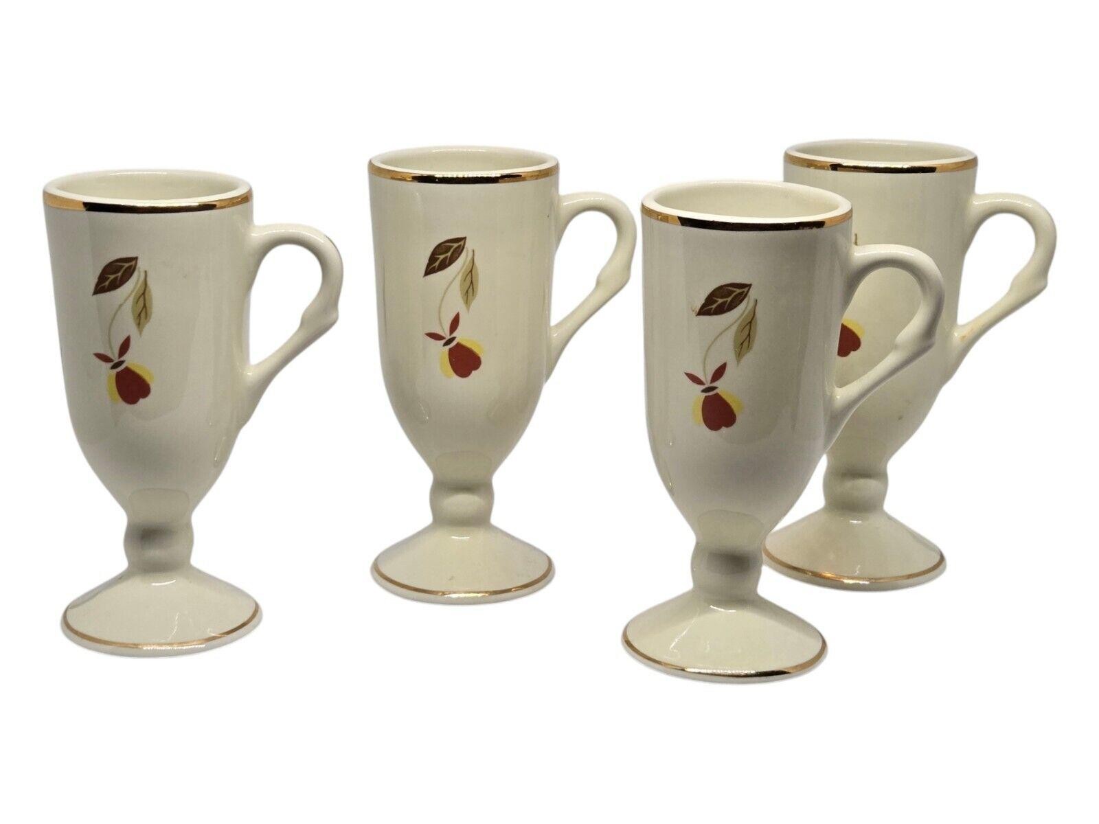 Autumn Leaf - 4 Espresso Coffee Cups  -  NALCC 1998 - Hall China Jewel Tea