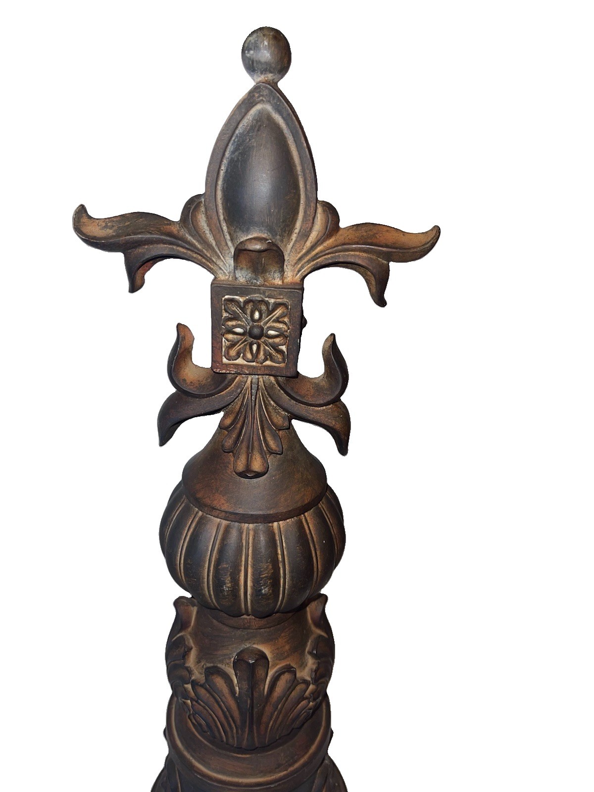 Nice Vintage 19” Fleur De Lis Finial Sculpture Gothic French Decor Obelisk #3 Nice Vintage 19” Fleur De Lis Finial Sculpture Gothic French Decor Obelisk #3