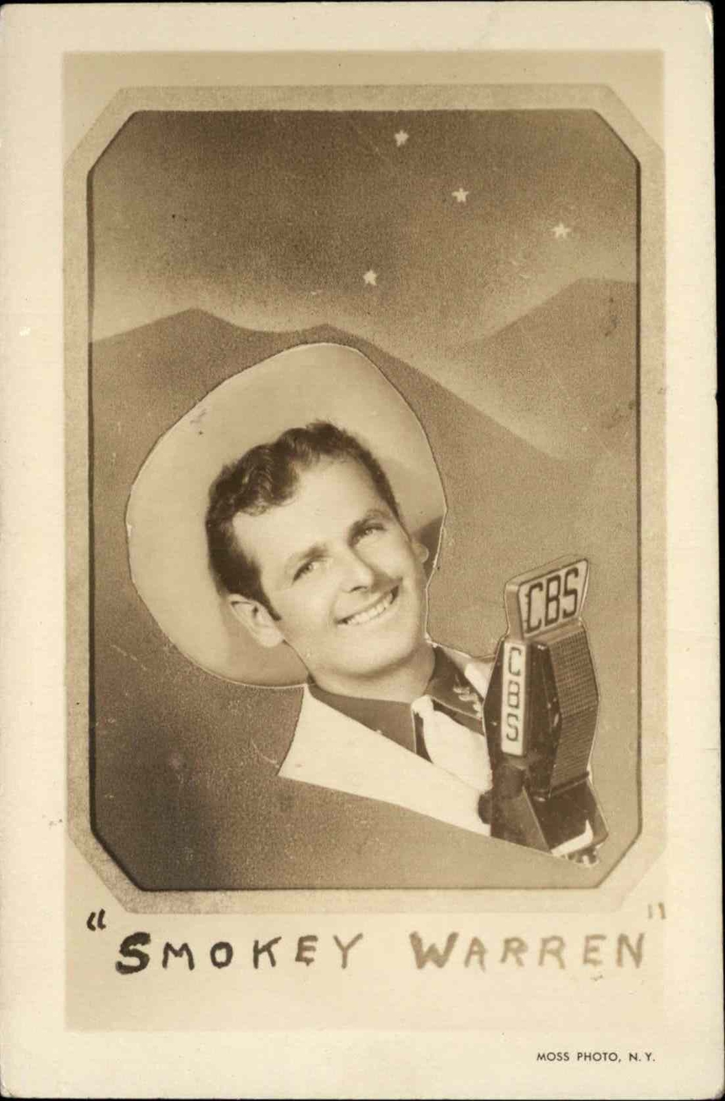 Vintage RPPC Smokey Warren CBS RADIO COWBOY VOICE ACTOR