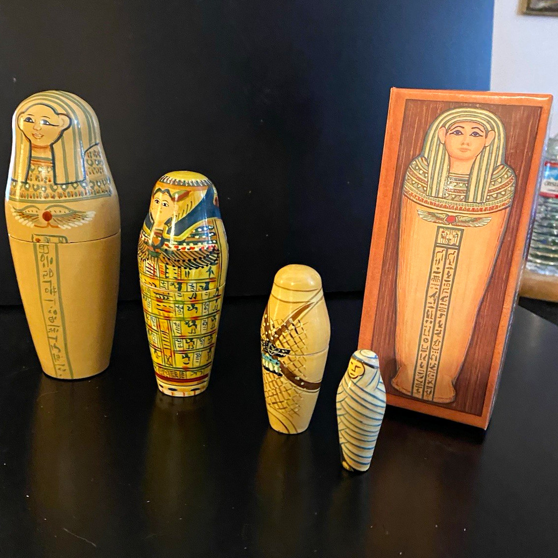 Museum of Fine Arts Boston Nesting Mummies Painted Wood Box Set 4pc Egyptian Museum of Fine Arts Boston Nesting Mummies Painted Wood Box Set 4pc Egyptian