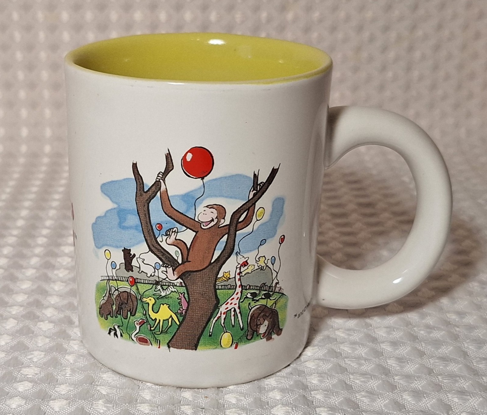 Curious George Ceramic Coffee Mug Cup White & Yellow Aspen Marketing Group HMCo