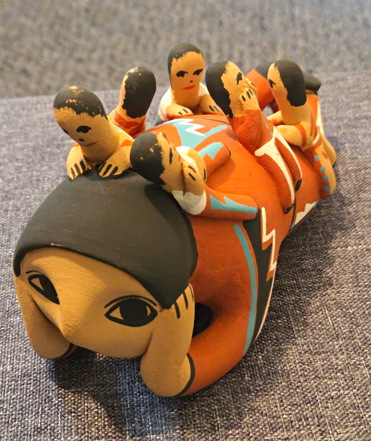 TOYA JEMEZ PUEBLO NATIVE AMERICAN STORYTELLER SCULPTURE BEAUTIFUL RARE PIECE TOYA JEMEZ PUEBLO NATIVE AMERICAN STORYTELLER SCULPTURE BEAUTIFUL RARE PIECE