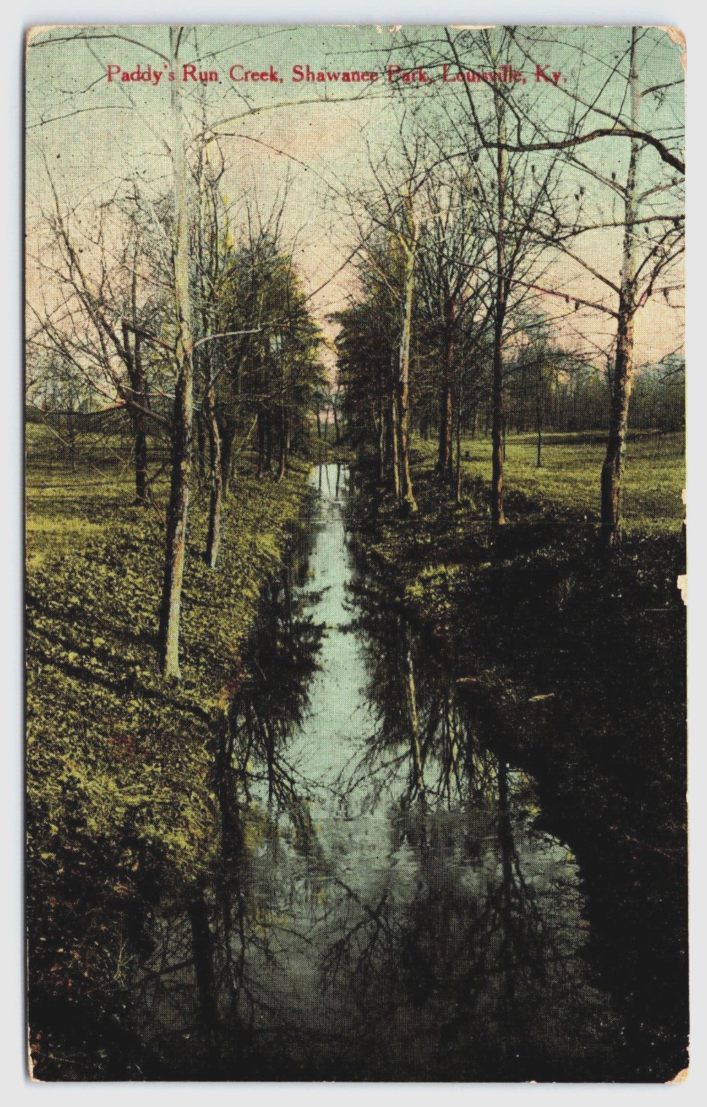 Vintage Postcard KY Louisville Paddy's Run Creek Shawance Park c1910 -2265