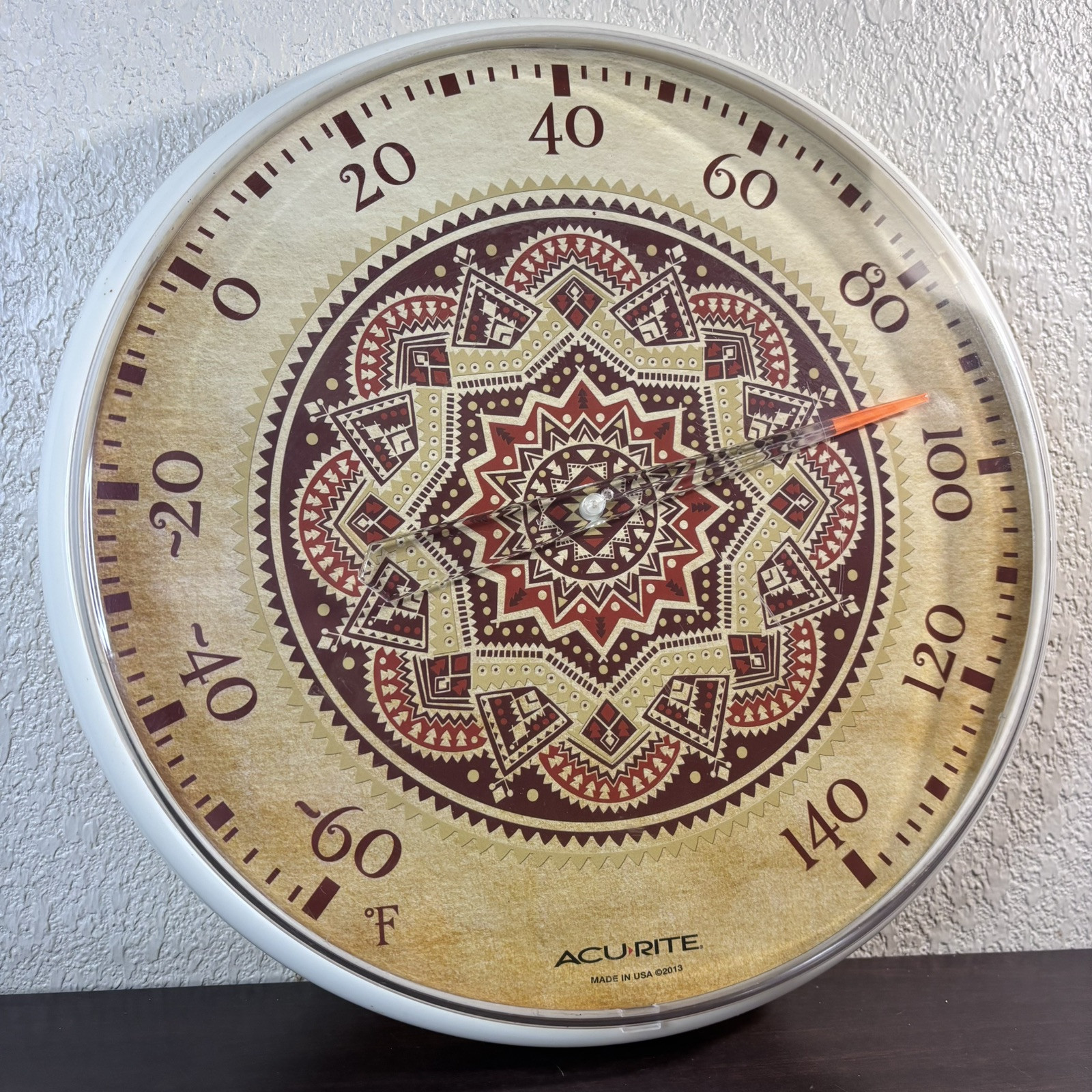Rare Acu-Rite 12” Aztec Theme Plastic Wall Thermometer Chaney Instrument U.S.A. Rare Acu-Rite 12” Aztec Theme Plastic Wall Thermometer Chaney Instrument U.S.A.