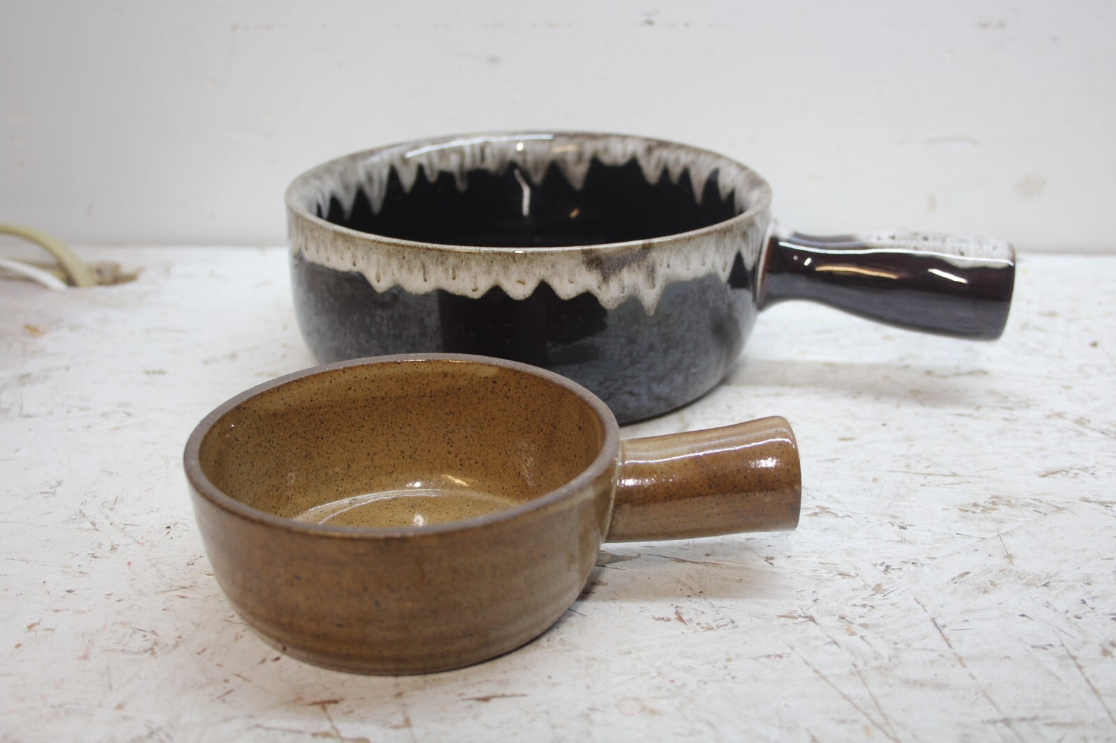 VINTAGE CASSEROLE AND SOUP BOWL CERAMIC UNKNOWN MAKER