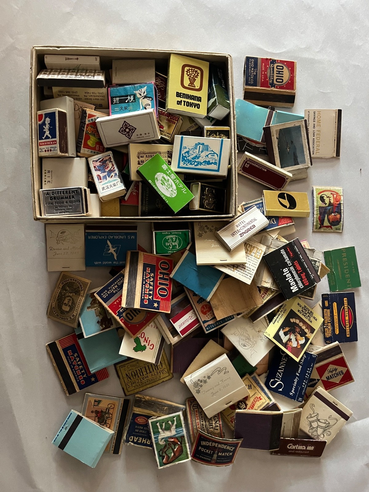 Lot of 125 Vintage Matchbooks Covers & Matchboxes Advertising 1950s 1960s 1970s