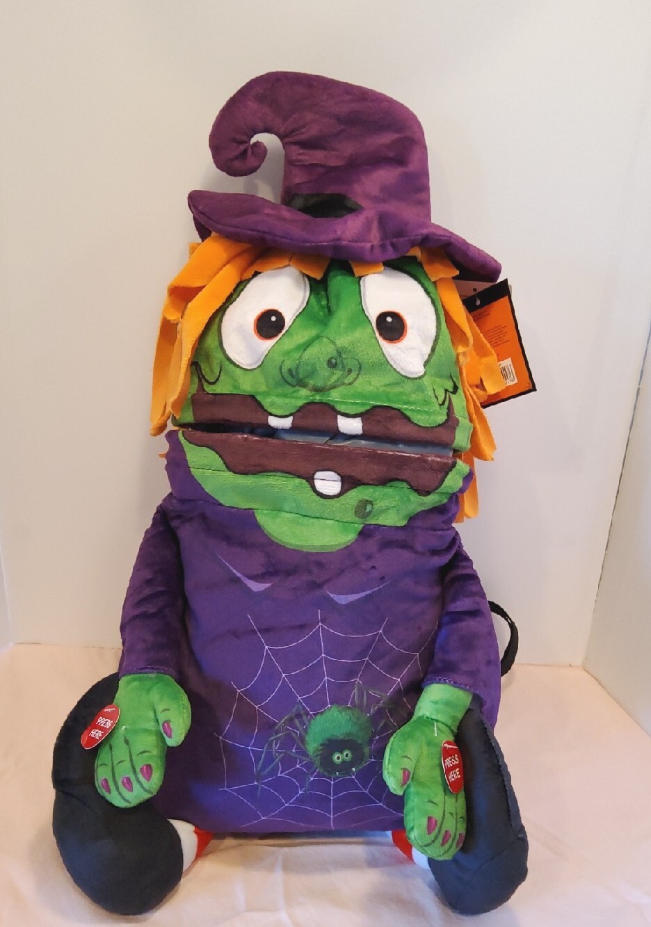 Northlight Animated Musical Witch Halloween Candy backpack plush 23