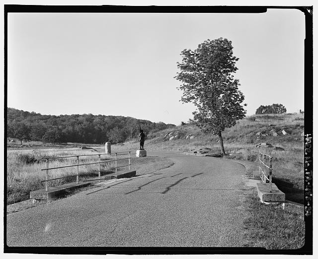 37. Crawford Avenue bridge spanning Plum Run, deck View and approach towards