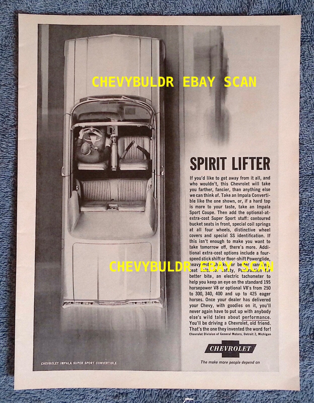 1963 Chevy Impala Super Sport Convertible Vintage Ad \