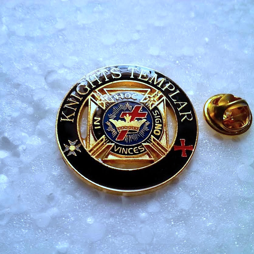 Freemasonry York Rite Delux  Large Knights Templar Lapel Pin Regalia