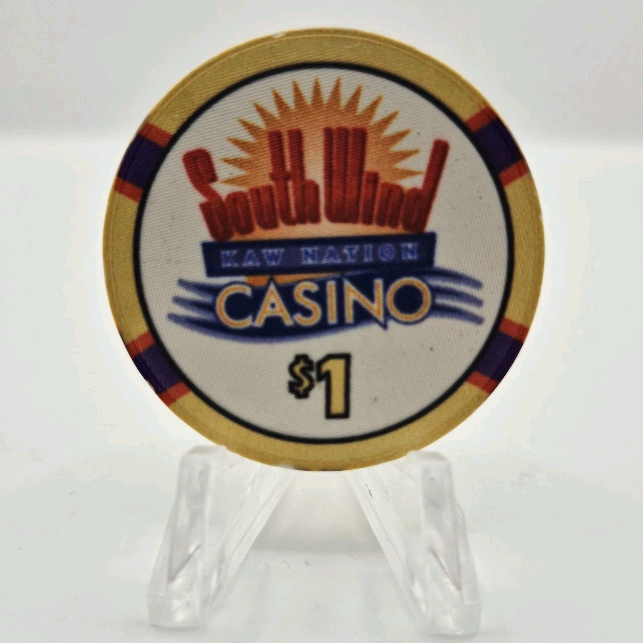South Wind Kaw Nation Casino Newkirk Oklahoma 2008 $1 Casino Chip
