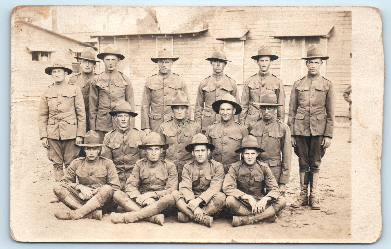 RPPC WWI Grand Marsh WI Army Soldiers Real Photo Postcard Wisconsin