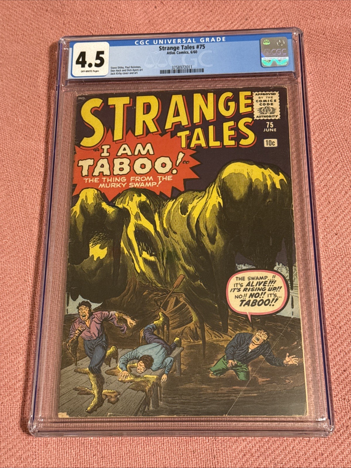 Strange Tales #75, CGC 4.5,  1st Appearance Taboo, Pre-Superhero, Marvel, 1960