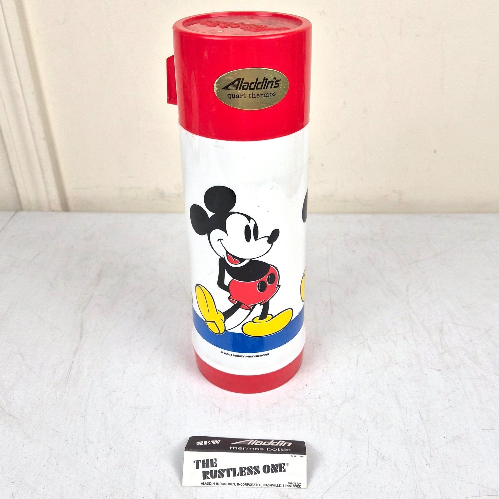 Vintage Mickey Mouse Thermos Aladdin Rustless One New Never Used 1 Quart